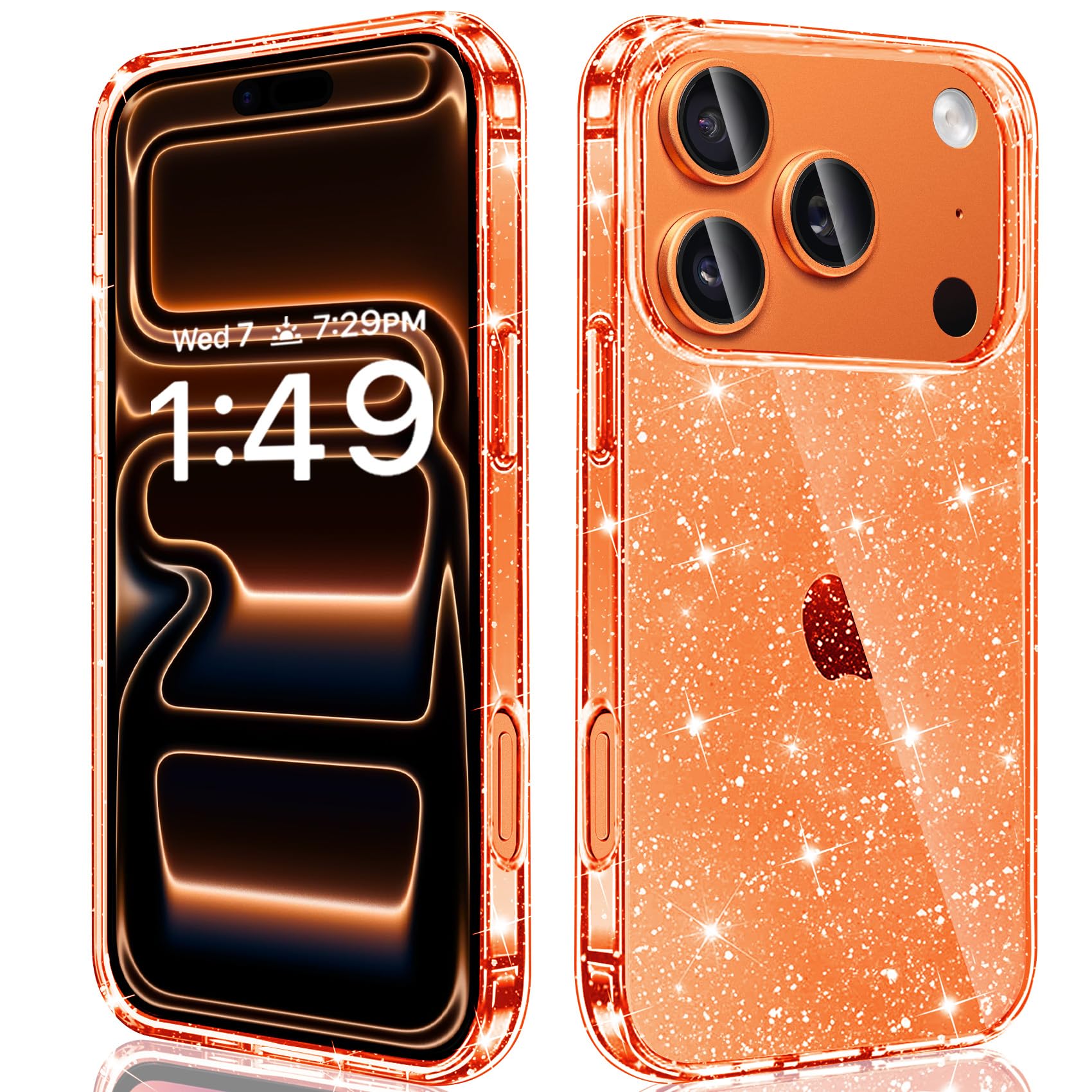 Photo 1 of JJGoo Compatible with iPhone 17 Pro Case Clear Glitter, Sparkle Soft TPU Transparent Shockproof Women Girls Slim Bling Sparkly Bumper Cover Phone Cases for iPhone 17 Pro