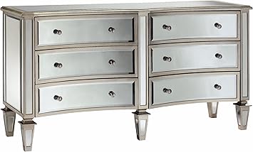 Amazon Com Stein World Furniture Bow Front 6 Drawer Mirrored