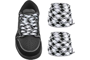 NDTEZUGT 2Pairs Colored Shoelaces for TS1 Black Phantom Sneakers, 5/16"(8MM) Multicolor Argyle Flat Strings Replacement Laces