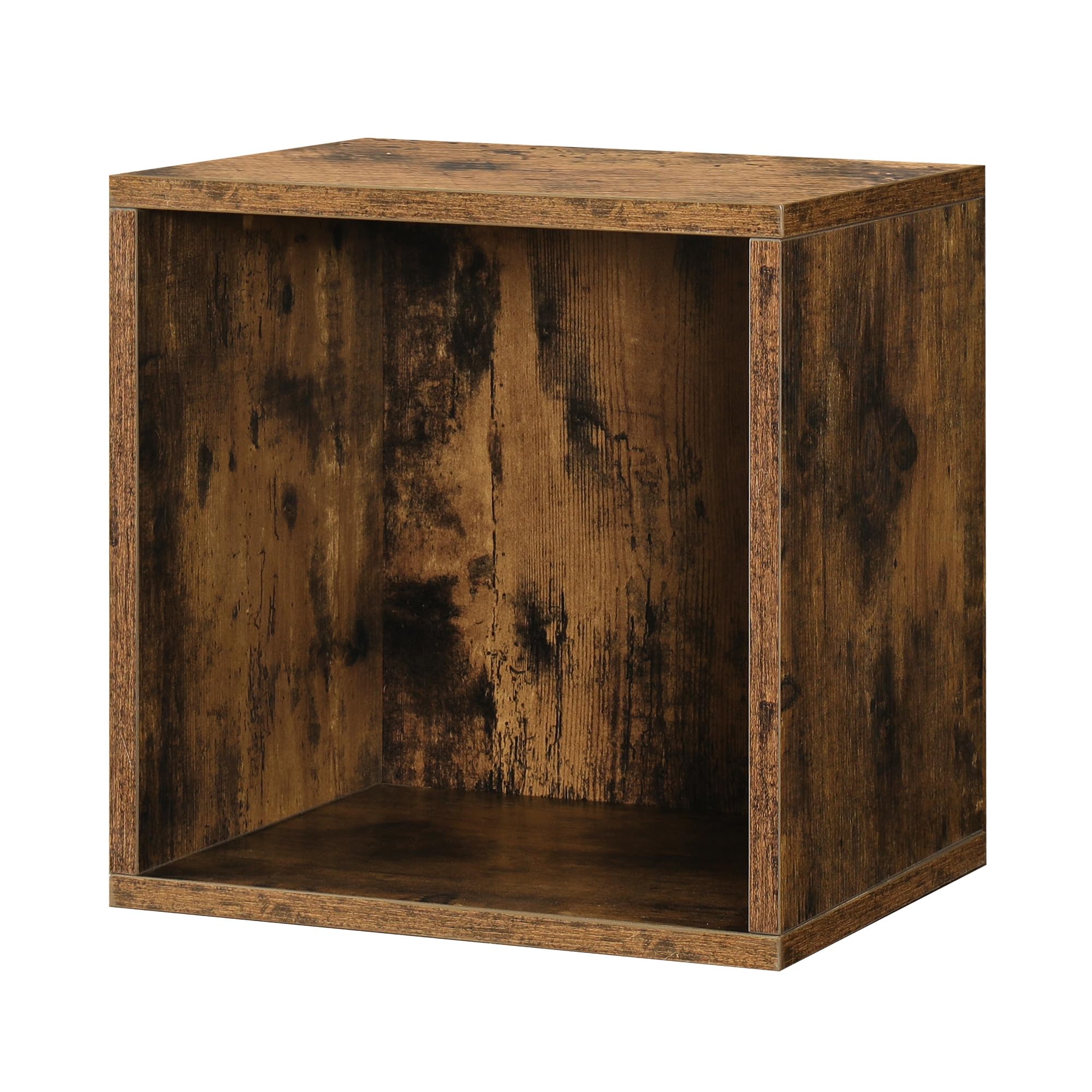 Photo 1 of FUSUNBAO Magic DIY Cube Storage Organizer Stackable Cubes for Home Books Clothes Toy-Modular Cubby Storage System-Office Cubical-Bookcase Closet (Antique Brown, General Cube)