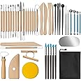 Amrules Clay Tools Kit, 43 PCS Pottery Tools, Practical Polymer Clay Sculpting Tools Kit, Air Dry Clay Tools Set for Beginner, Adults, Pottery Craft, Carving, Drawing, Molding, Modeling, Shaping