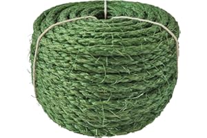 6 mm x 20 m (1/4 in * 65 ft) Sisal Rope for Cat Cactus Scratching Post, Cat Rope for DIY Cactus Cat Tree & Repair Cat Scratch