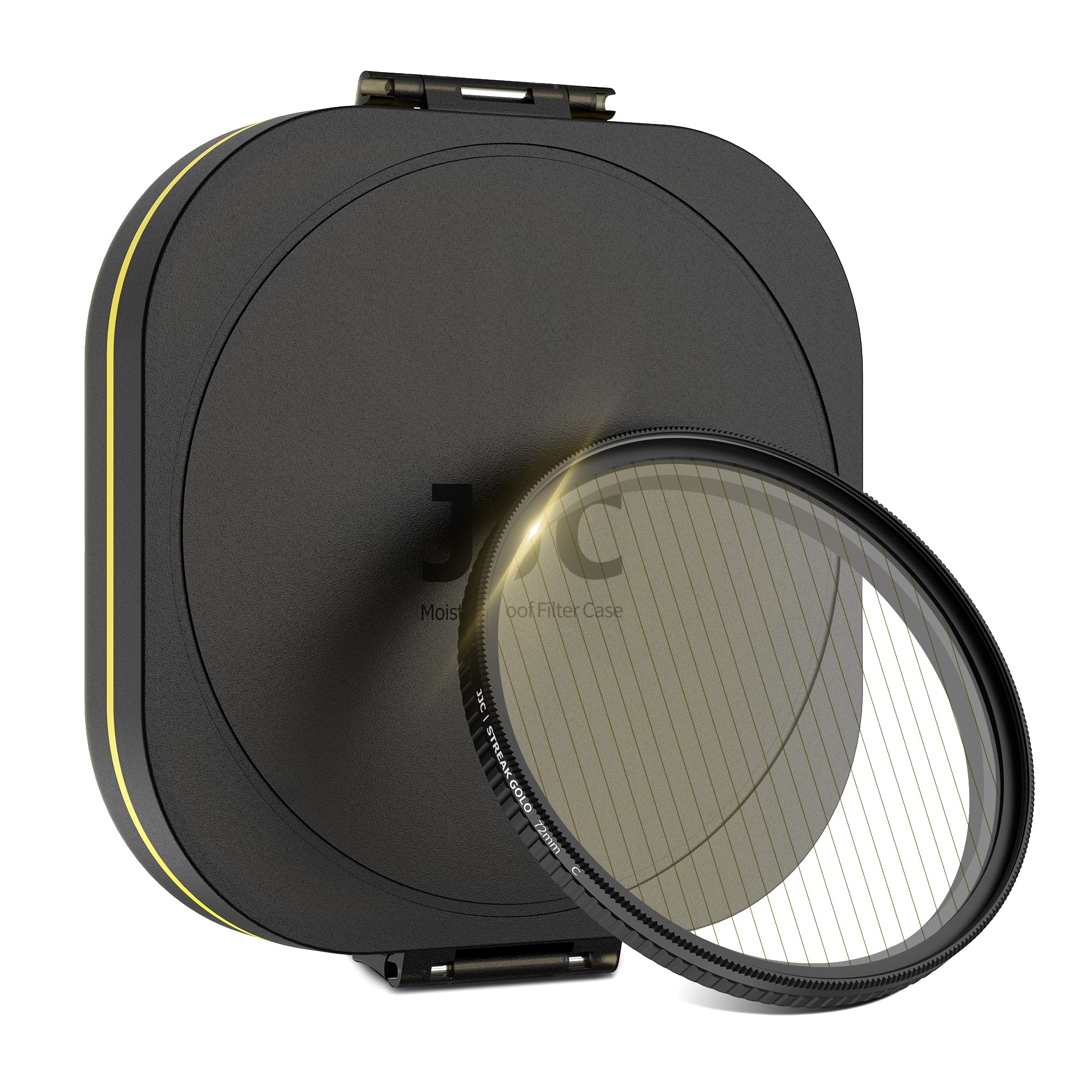 Kiorafoto 72MM Gold Streak Special Effects Lens Filter，Anamorphic Filter for Camera Photos and Cinematice Video，Multi-Resistant Coated Gold Streak Filter with Moisture-Proof Lens Filter Case