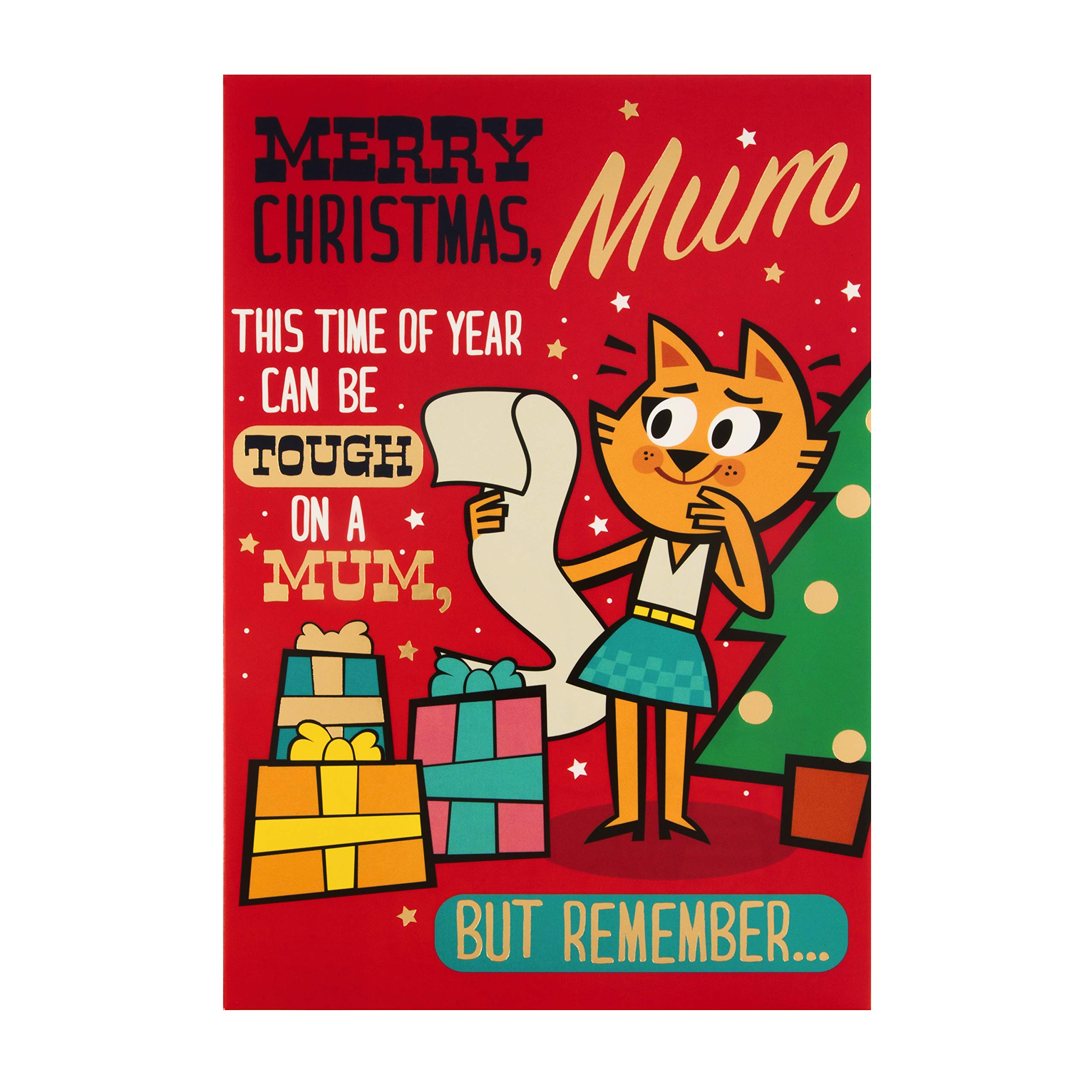 Christmas Card for Mum from Hallmark - 'Mad As Cheese' Humour Design