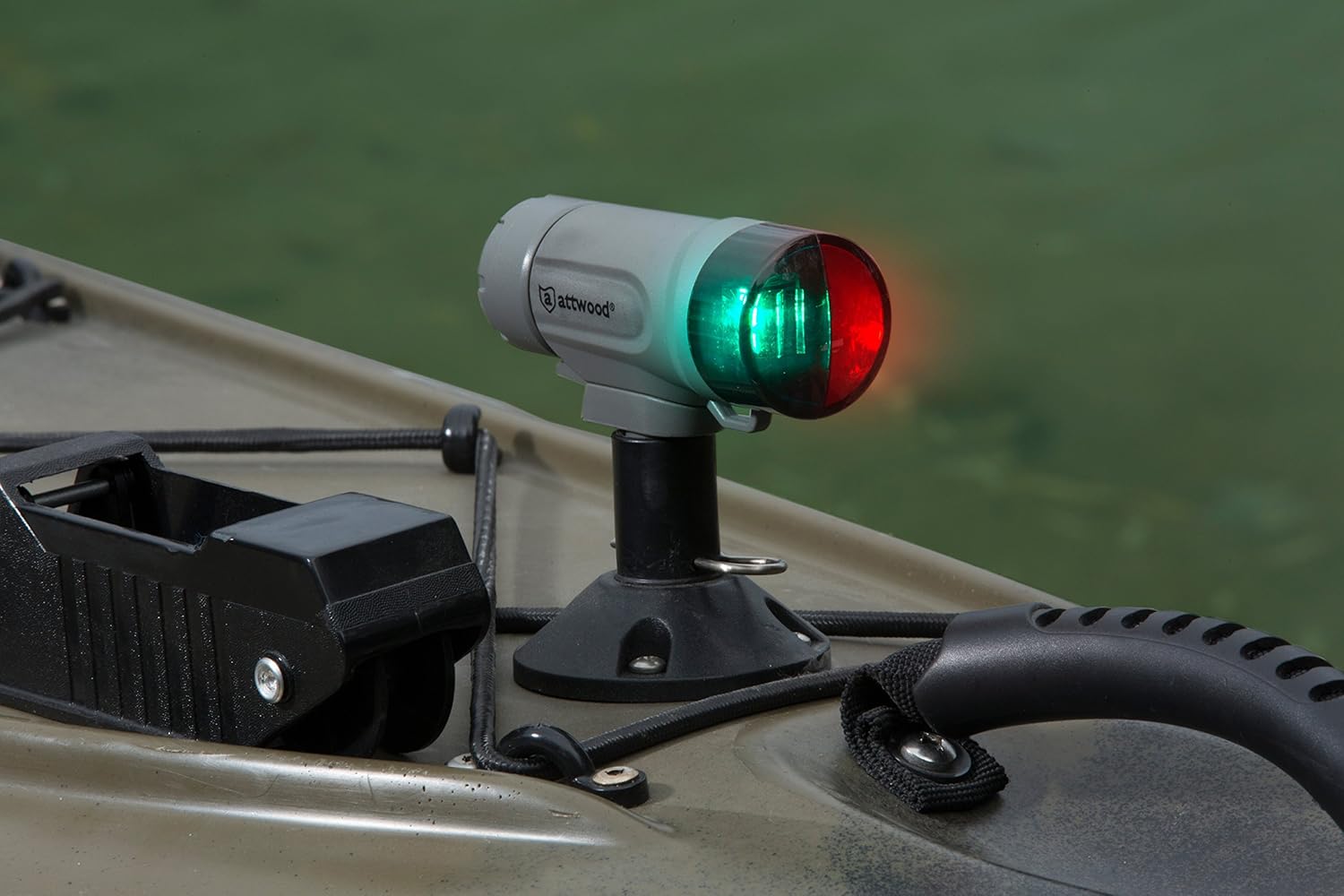 attwood 14192-7 Water-Resistant Deck Mount LED Navigation Light Kit, Marine Gray Finish