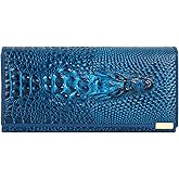 Aisi Women Men Leather Wallet Embossed Crocodile Clutch Wallet Credit Card Holder