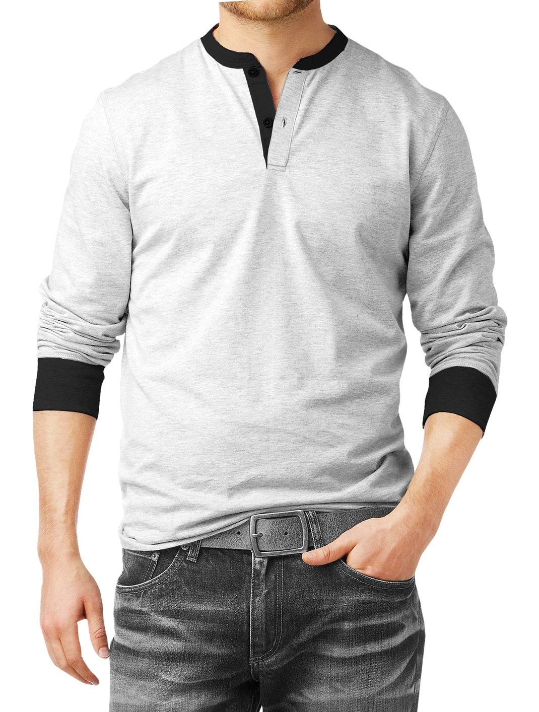 Men’s Cotton Full Sleeve Henley T Shirts for Men