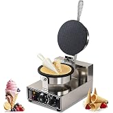 1300W 110V Commercial Waffle Cone Maker,Egg Roll Maker,Ice Cream Cone Maker | Stainless‑steel,non‑stick coating for easy cleaning, high‑efficiency commercial use,finished in only 2 minutes.