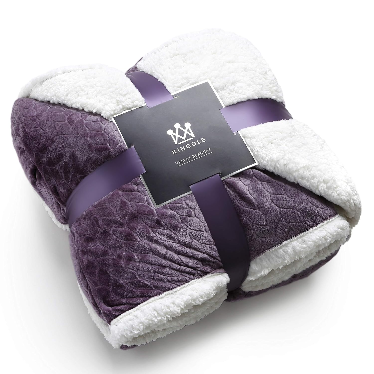 Kingole DoubleLayer Reversible Luxury Sherpa Blanket
