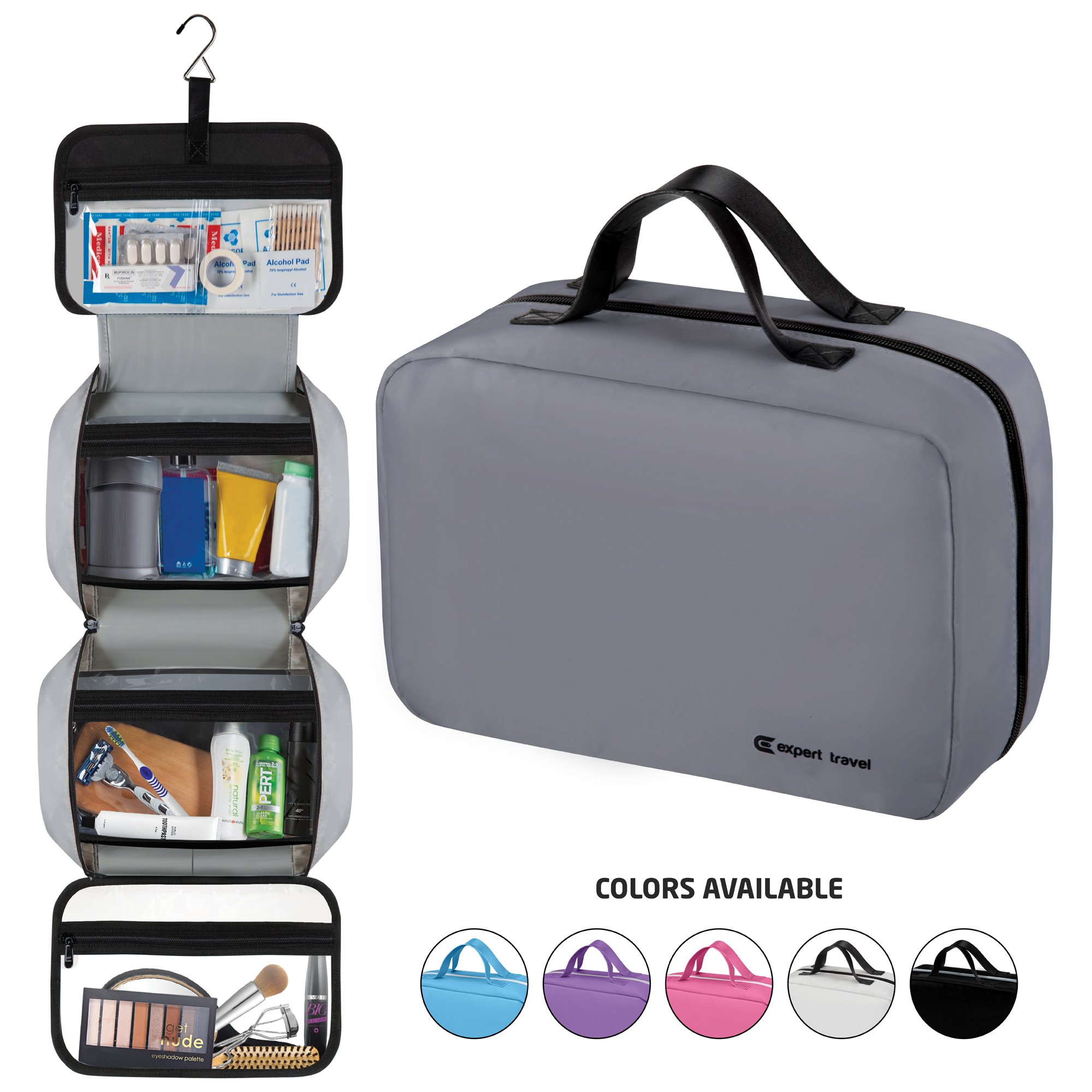 Hanging Travel Toiletry Bag for Men and Women Makeup Bag Cosmetic Bag Bathroom and Shower