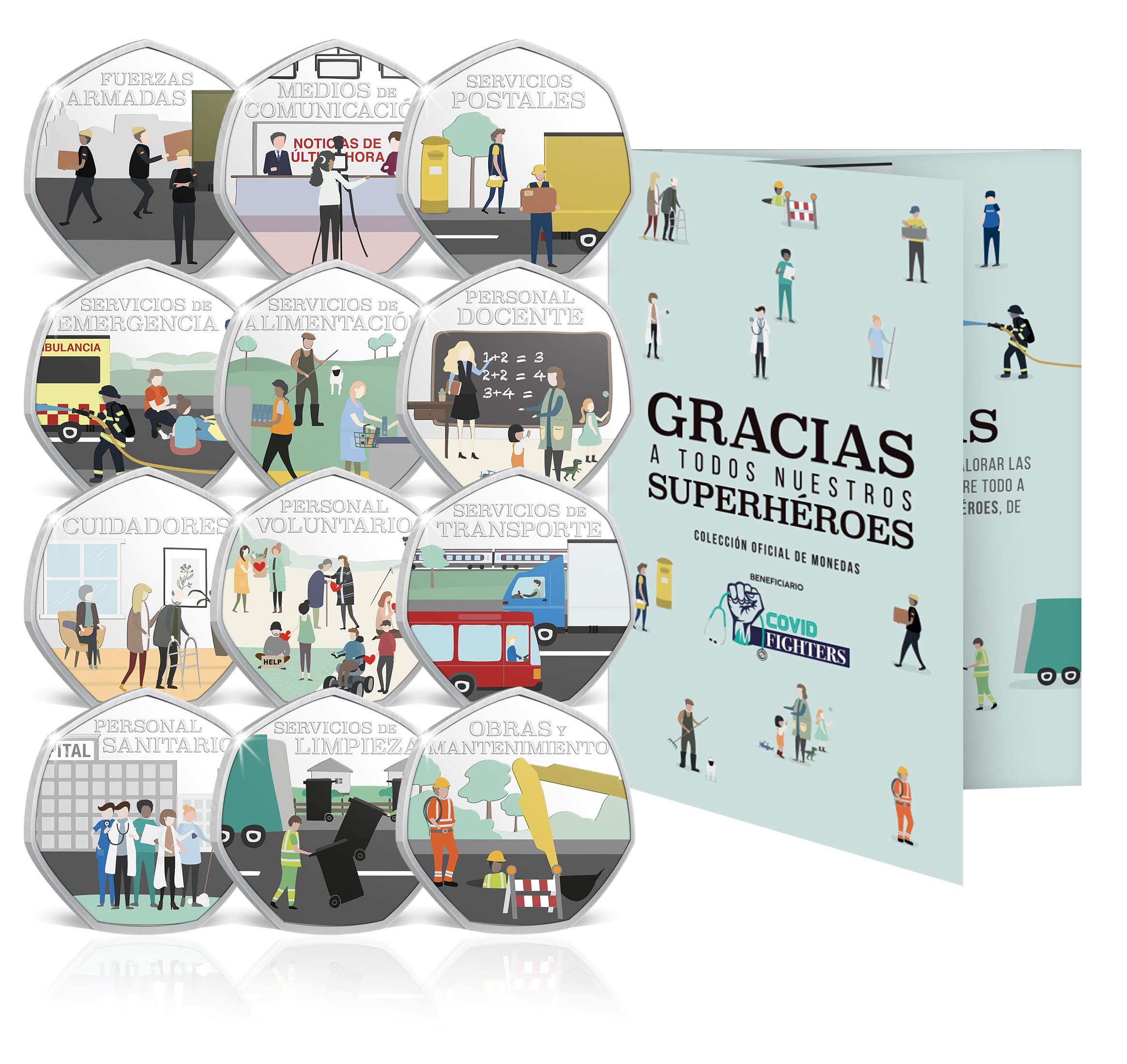IMPACTO COLECCIONABLES Thank you! To All Our Superheroes - Full Collection of 12 Coins
