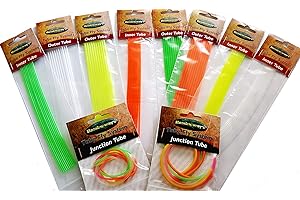 Hemingway's Tube Fly Set - 25pcs Fishing Tubes - Fluo Orange, Yellow, Chartreuse, Clear