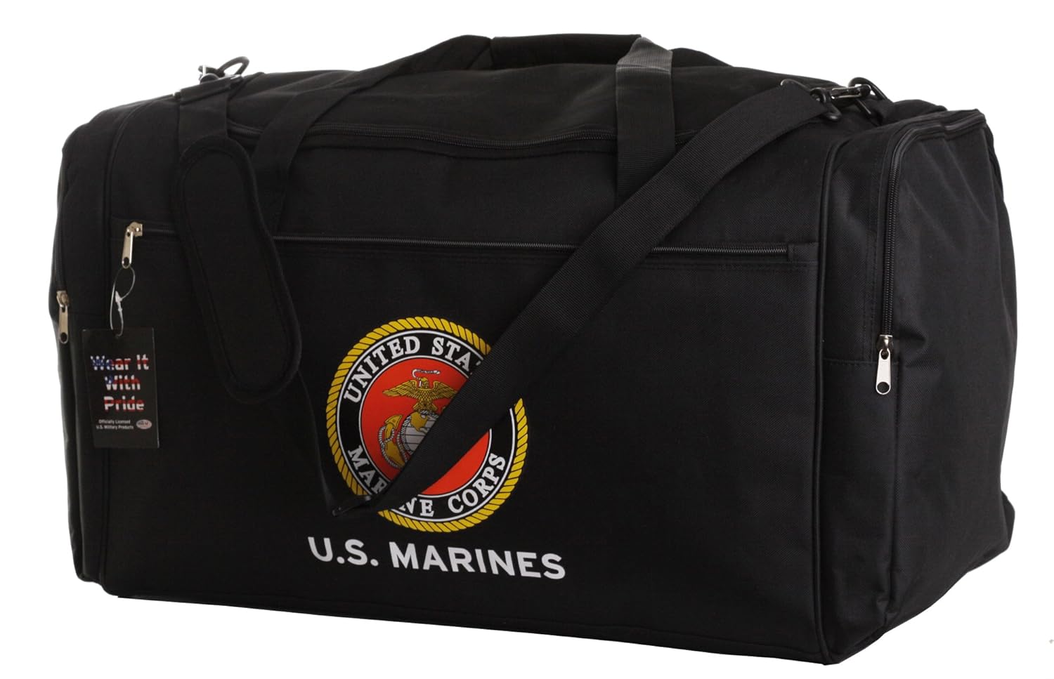 U.S. Marines Official Licensed Black Duffle Gym Luggage Bag Bags