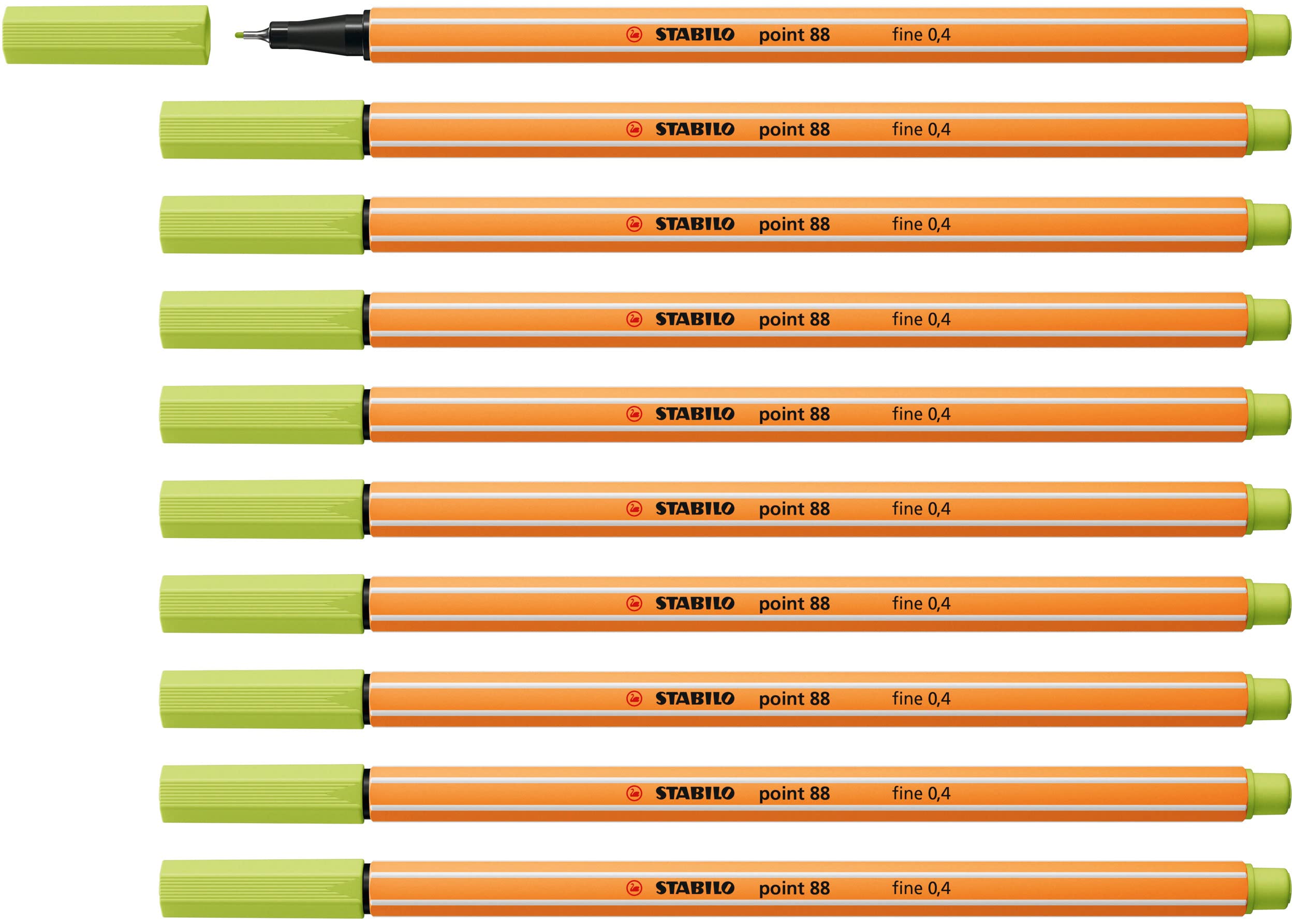 STABILO point 88 - Fineliner - Pack of 10 - Lime Green