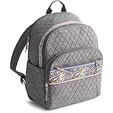Vera Bradley Women's Premium Cotton Bancroft Backpack, Black Chambray, One Size