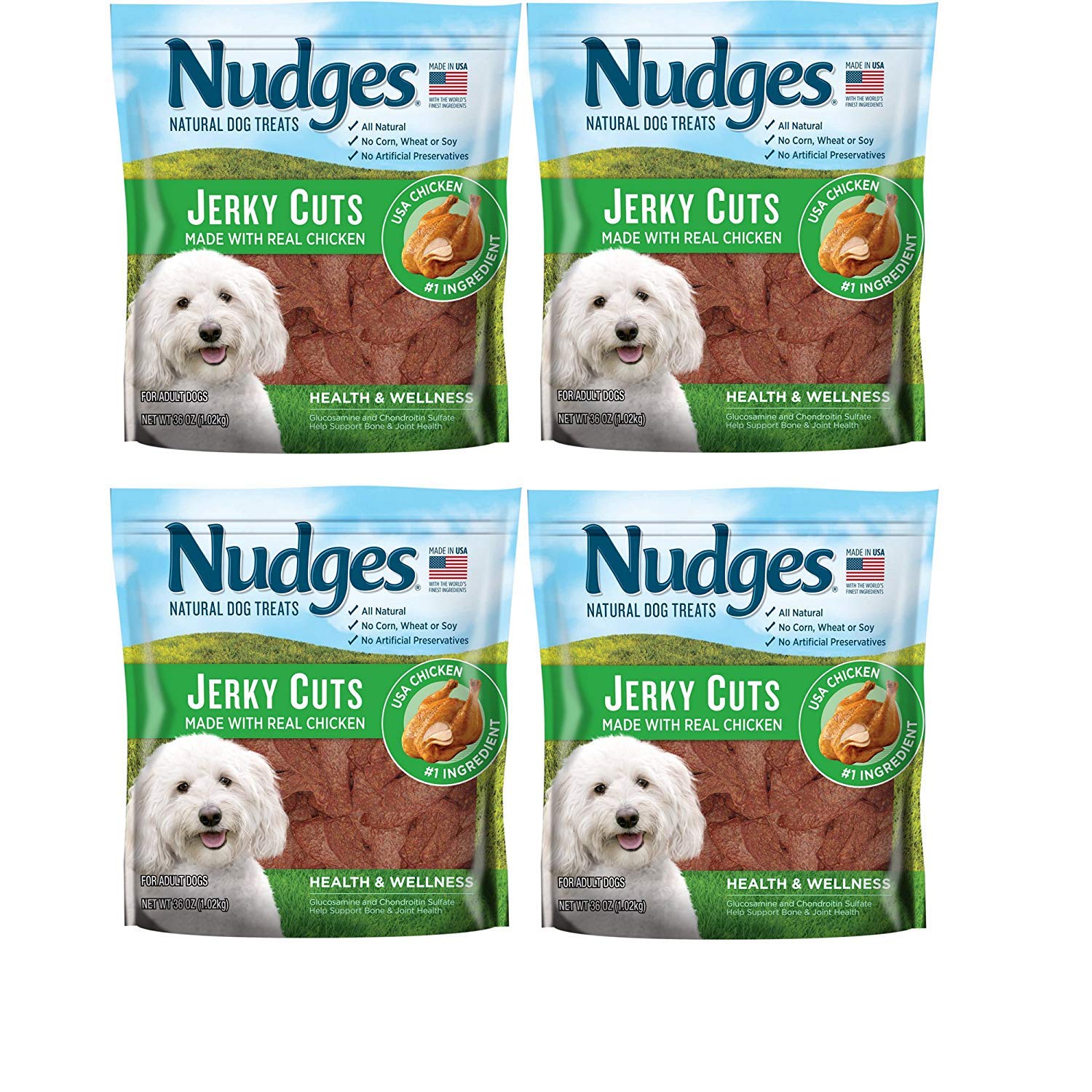 Nudges Health and Wellness Chicken Jerky Dog Treats, 36 oz