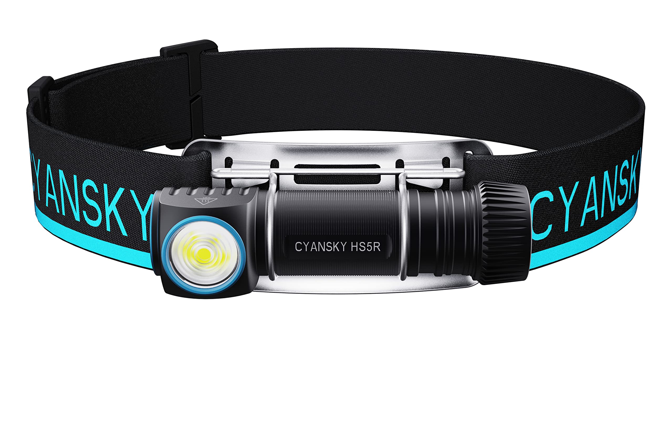CYANSKY HS5R USB-C Rechargeable Headlamp with Spot Light, Flood Light, and Red Light, High CRI Head Torch, IP68 Waterproof Headlamps