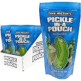 Van Holten's Jumbo Dill Pickle-In-A-Pouch, Classic Dill Snack Box, 12 Pack | Classic dill jumbo pickle in a resealable pouch, shelf-stable snack, gluten free, fat free, individually wrapped