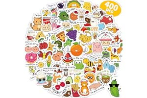 Benresive 400 Pcs Cute Stickers for Kids, Water Bottle Stickers for Kids, 80 Styles Kawaii Stickers Bulk, Fun Vinyl Waterproof Hydroflask Laptop Skateboard Classroom Sticker Packs for Teens Girls