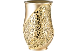 Zahari Home Sinatra Bath Tumbler Toothbrush and Toothpaste Holder Makeup Organizer, Champagne