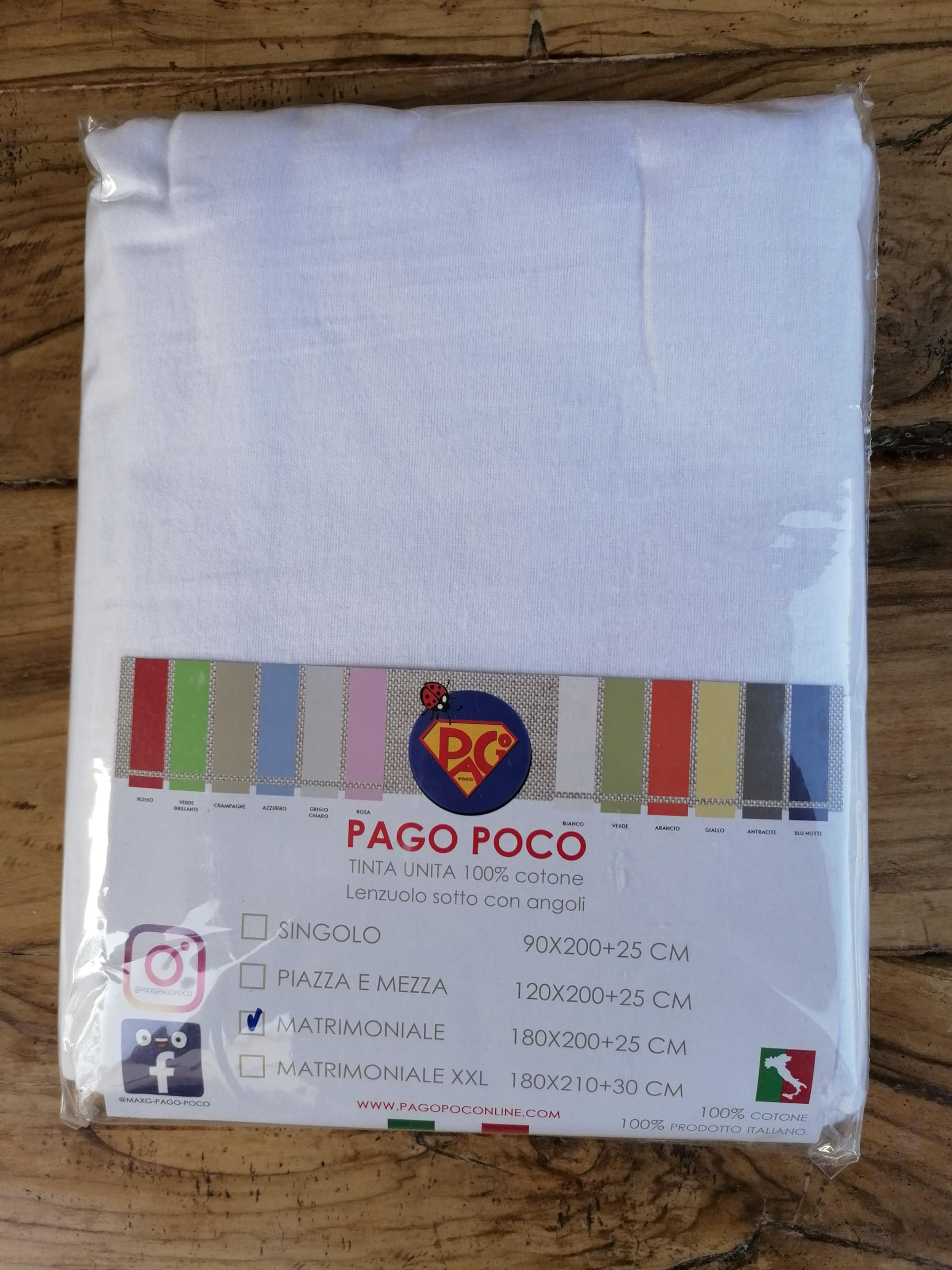 I pay little I pay little Flannel fitted sheet for a double bed in plain color Size: 180X200+25 100% Cotton in (White)