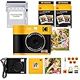 KODAK Mini Shot 3 ERA 4PASS 2-in-1 Instant Camera and Photo Printer (Yellow, Camera + Initial 8 Sheets + 60 Sheets + Accessories)