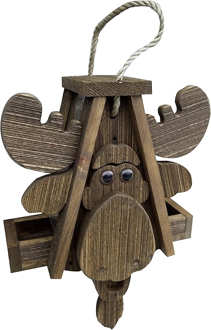 Amazon Com Rustic Moose Bird Feeder Amish Handcrafted Made In