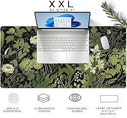 Nasdalgias Floral Green Leaves Plant Pad Matt for