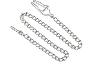 CHARLES-HUBERT PARIS Charles-Hubert, Paris 3547-W Chrome Finish Pocket Watch Chain