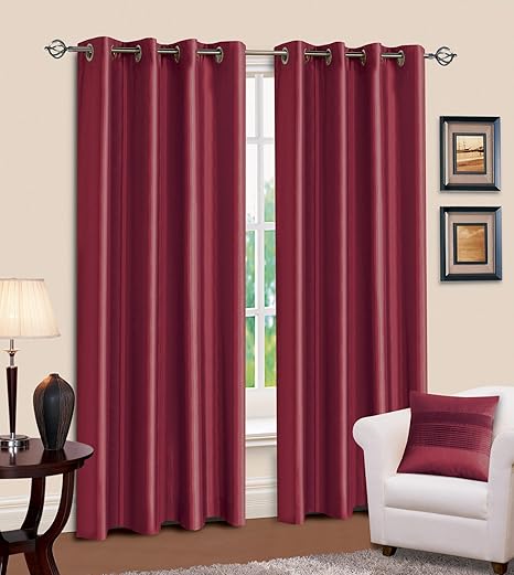 90x90 Eyelet Ringtop Readymade Fully Lined Curtains Burgundy