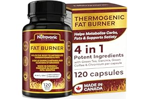 Thermogenic Fat Burner 4-IN-1 Ingredients - Weight Loss Pills for Men & Women | Appetite Suppressant | Metabolize Carbohydrat