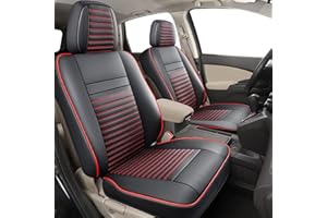 LINGVIDO Custom Fit Honda CRV Car Seat Covers, Full Set Honda CRV Seat Covers with Waterproof Faux Leather Honda CR-V CRV Accessories 2012 2013 2014 2015 2016(Black+Red)