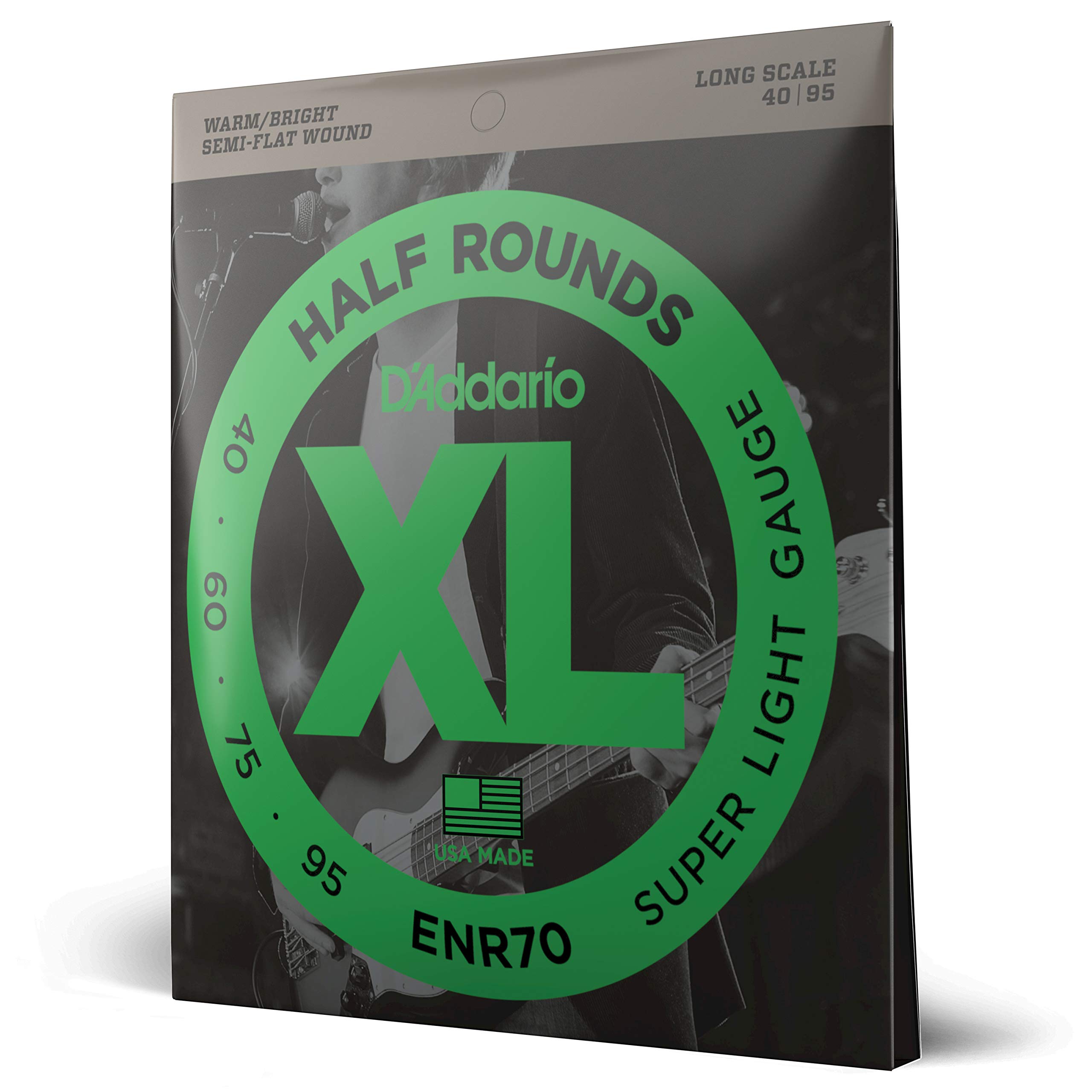 D'Addario XL Half Rounds Bass Guitar Strings - ENR70 - Long Scale - Super Light, 40-95 — image 1