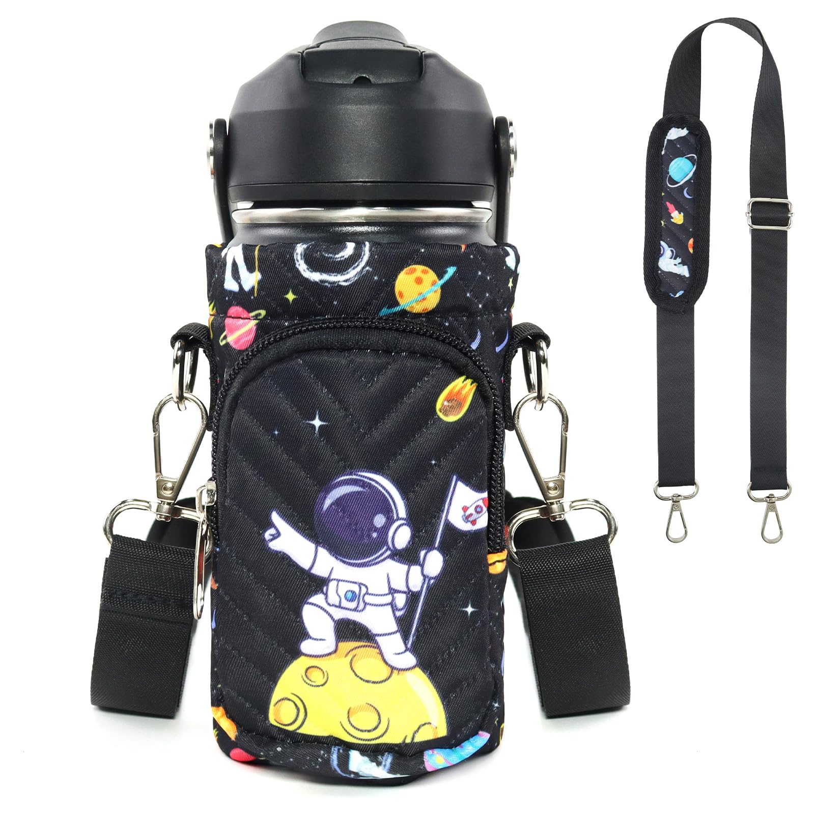 Photo 1 of Scothen Water Bottle Carrier Bag for Kids, Insulated Water Bottle Holder with Adjustable Strap for 10/12/14/16/18oz Bottles, Bottle Bags Sleeve for Boys Girls School Travel Sports