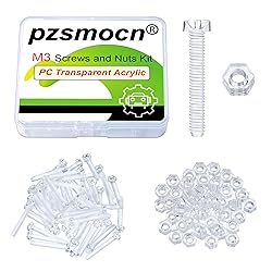 Pzsmocn 100 Pieces/50 Sets M3*25 mm PC Transparent
