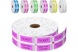 LKXSPLABE Fluorescence Raffle Tickets Double Roll 2000 Tickets Neon Purple 50/50 Tickets for Events, Entry, Class Reward, Fundraiser & Prizes