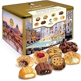 Matilde Vicenzi Roma Cookie Gift Tin - Pastries &amp; Cookies in Individually Wrapped Trays - Gourmet Gifts For Hosts, Birthdays - Assorted Cookies in Italian Design Tin 32.5oz (920g)
