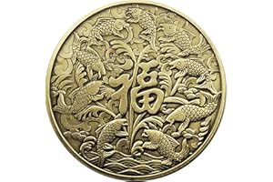 YAKIN SHOP Good Luck to You Chinese Koi Fish Lucky Coin for Scratching Lottery Tickets