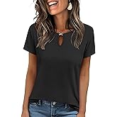 ANRABESS Womens Short Sleeve Tops Summer Tshirts Cute Keyhole Neck Casual Basic Tee Dressy Work 2026 Spring Trendy Outfits