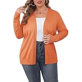 TIANZHU Plus Size Cardigan for Women Button Open Front Long Sleeve V Neck Comfy Lightweight Sweaters XL-4XL