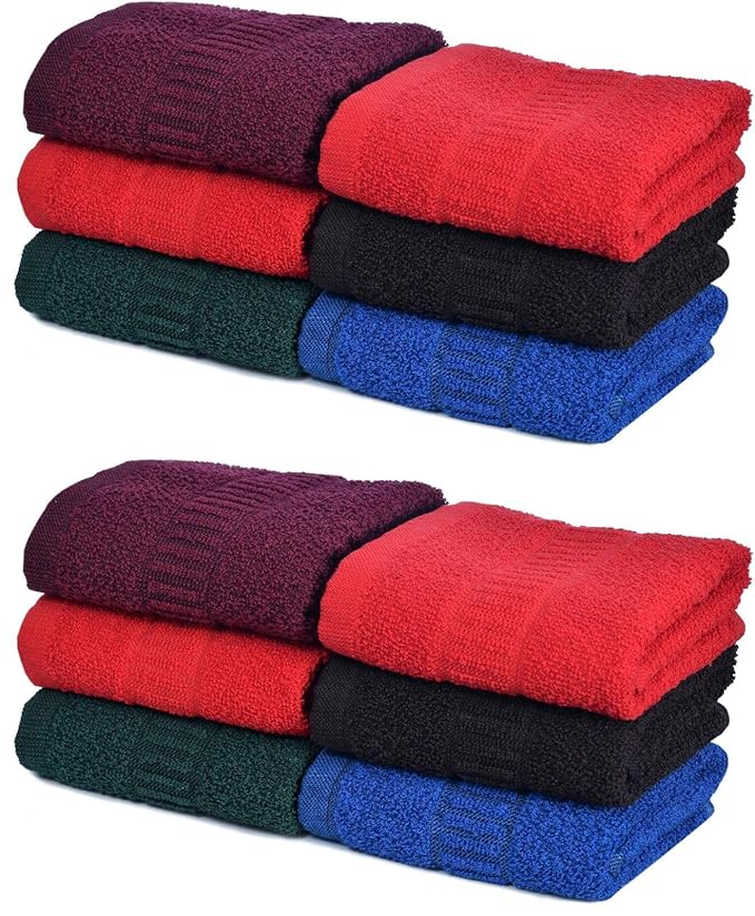 HSR Collection Premium Cotton Hand Towel Set of 12 Pieces 120 GSM