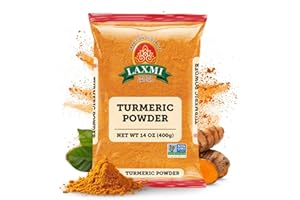 LAXMI BRAND Laxmi Turmeric Powder - 14oz (400g) | Nutrient-Rich Natural Turmeric Powder | Non-GMO certified | Guaranteed Quality and Taste