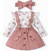 Newborn Infant Baby Girl Dress Clothes Winter Outfits Top Romper Overalls Dresses Suspender Skirt Set for Girls