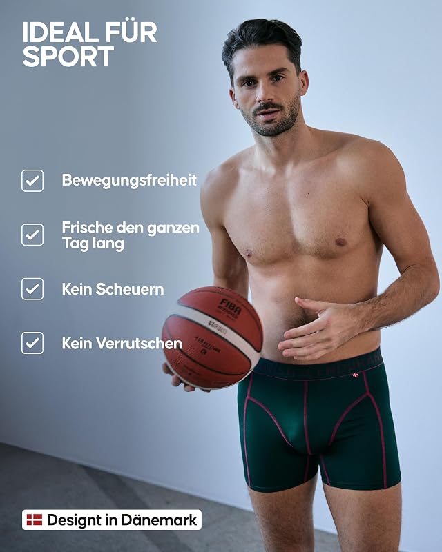 3er Pack Sport Boxershorts Herren, Schwarz, L