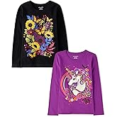 The Children's Place Unisex-Child All Holidays,Birthdays Long Sleeve Graphic T-Shirts,2 Pack