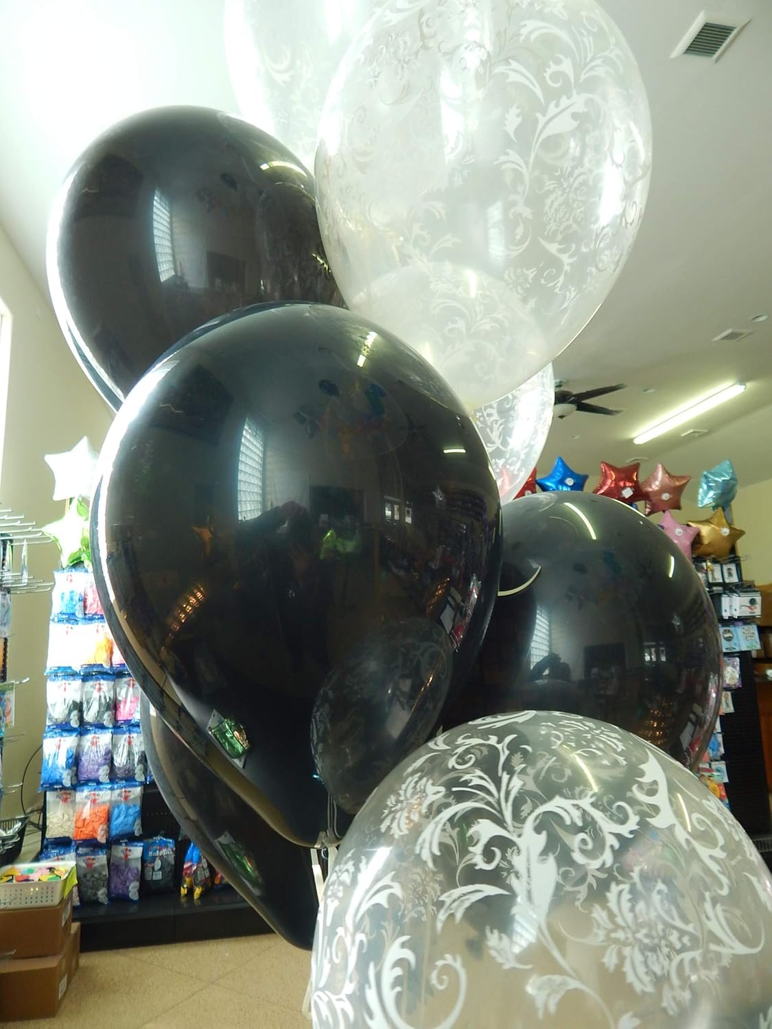 Amazon Com Black Balloons Clear Balloon Clear Damask Balloons
