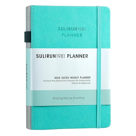 Daily/Weekly/Monthly Planner with Pen Loop Digit Sticker and Wish List/Review/Weekly Summary Journal 1 Year Undated Schedule Agenda Planner 120 GSM ...