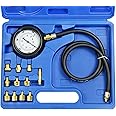 JIFETOR Oil Pressure Gauge Tester Kit Engine Transmission Fluid Test Tool Set 12PCS, 500psi Automotive Mechanical Automatic Gearbox Line Pressure Meter for Car Truck Motorcycle ATV