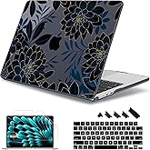May Chen for M4 MacBook Air 13.6 Inch Case 2025 2024 2023 2022 Release Models: A3240 A3113 M3 A2681 M2, Plastic Hard Shell Case for MacBook Air 13.6" with Retina Display Fits Touch ID, Luxury Dahlia