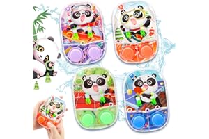 SevenQ Water Games for Kids Handheld, 4 Pack Panda Water Toys Ring Toss Handheld Games, Car Game for Kids and Family Stress Relief, Mini Fidget Toys Vintage Toys for Party Favors Gifts Travel Games